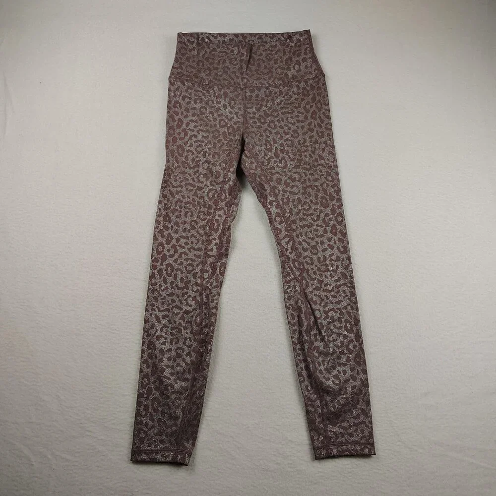 Zyia Purple Leopard Supreme High Rise Leggings Womens M 6-8 Athletic Yoga - Picture 4 of 11